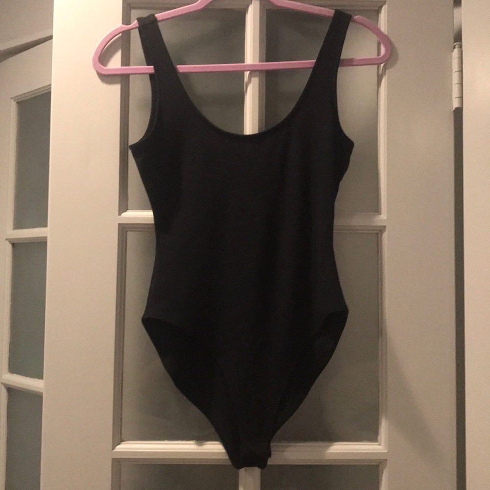 Black bodysuit with open back